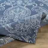 Grantsnor Transitional Navy/Aqua Area Rug