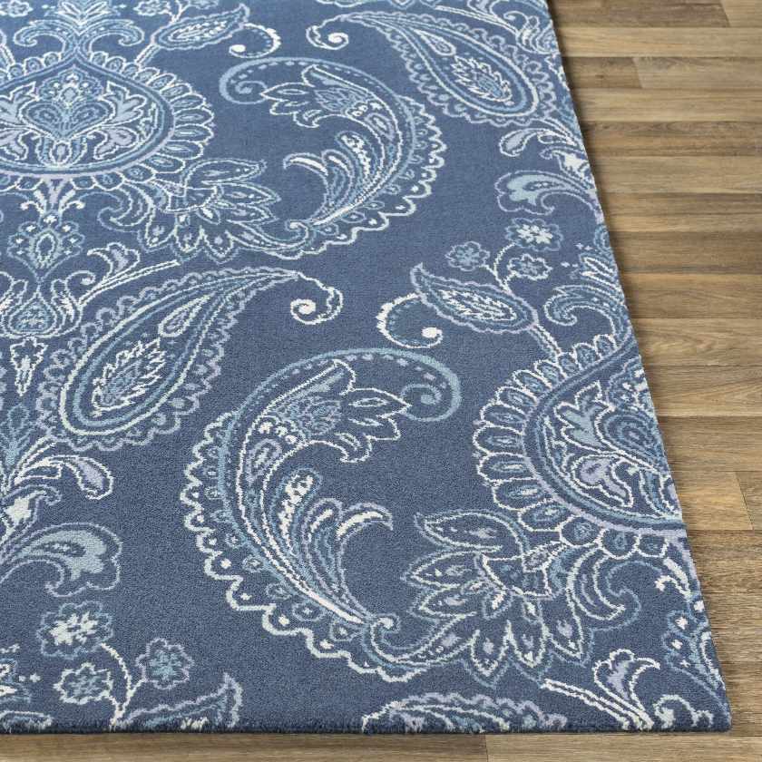 Grantsnor Transitional Navy/Aqua Area Rug