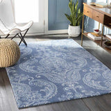 Grantsnor Transitional Navy/Aqua Area Rug