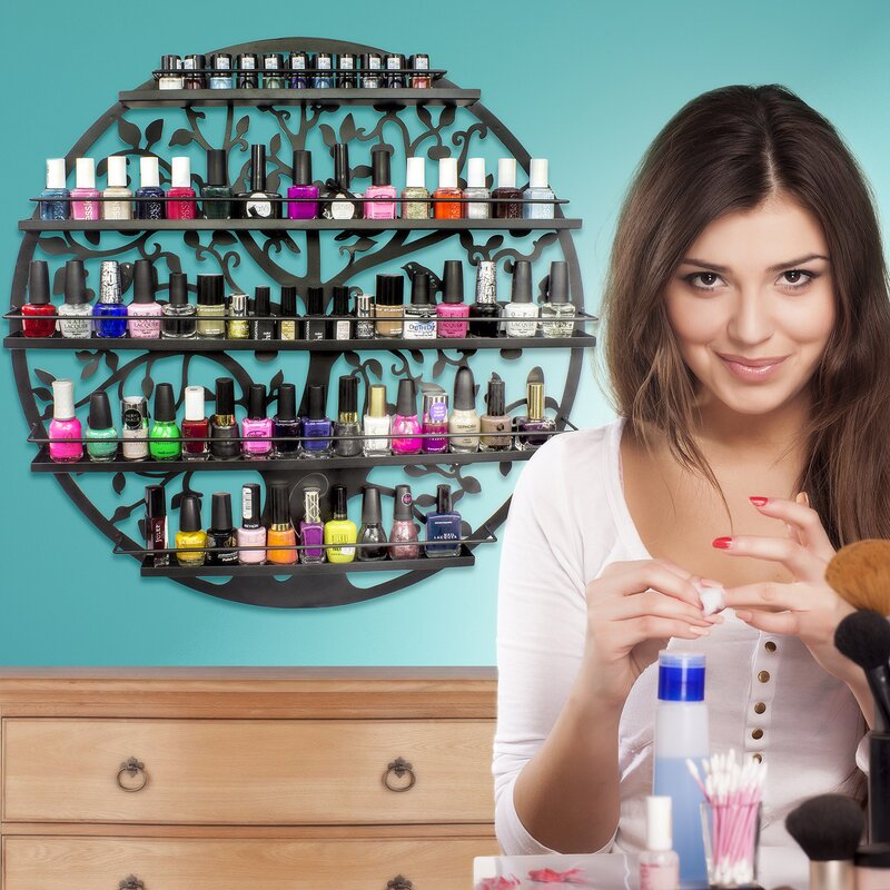 Constance Wall Mount Tree Nail Polish Cosmetic Organizer