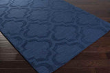 Bergerac 2x3 Solid and Border Blue Area Rug Carpet for Living Room Bedroom or Kitchen (2' x 3')