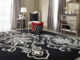 Calipatria 8x11 Transitional Black Area Rug Carpet for Living Room Bedroom or Kitchen (8' x 11')