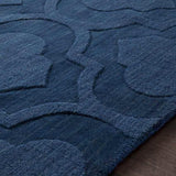 Bergerac 2x3 Solid and Border Blue Area Rug Carpet for Living Room Bedroom or Kitchen (2' x 3')