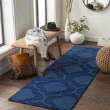 Bergerac 2x3 Solid and Border Blue Area Rug Carpet for Living Room Bedroom or Kitchen (2' x 3')