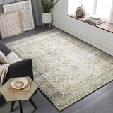 Heiereind Traditional Green Area Rug Carpet for Living Room Bedroom or Kitchen