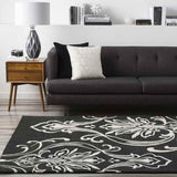 Calipatria 8x11 Transitional Black Area Rug Carpet for Living Room Bedroom or Kitchen (8' x 11')