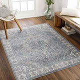 Elsmore 2x3 Traditional Blue Area Rug Carpet for Living Room Bedroom or Kitchen (2' x 2'11")