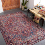 Looneind Traditional Red Area Rug Carpet for Living Room Bedroom or Kitchen