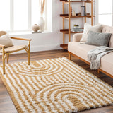 Blanchard 5x7 Shag Beige Area Rug Carpet for Living Room Bedroom or Kitchen (5'3" x 7'3")