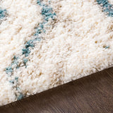 Lagrange Shag Blue Area Rug Carpet for Living Room Bedroom or Kitchen