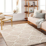 Blockton 5x7 Shag Beige Area Rug Carpet for Living Room Bedroom or Kitchen (5'3