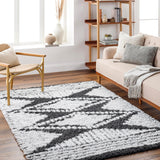 Bonaparte 5x7 Shag Gray Area Rug Carpet for Living Room Bedroom or Kitchen (5'3" x 7'3")