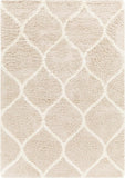 Blockton 5x7 Shag Beige Area Rug Carpet for Living Room Bedroom or Kitchen (5'3" x 7'3")