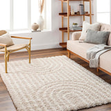 Blanchard 5x7 Shag Beige Area Rug Carpet for Living Room Bedroom or Kitchen (5'3