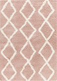 Bogazi 5x7 Shag Pink Area Rug Carpet for Living Room Bedroom or Kitchen (5'3" x 7'3")