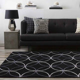 Vannes 8x11 Transitional Black Area Rug Carpet for Living Room Bedroom or Kitchen (8' x 11')