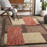 Elkpoint 8x11 Transitional Brown Area Rug Carpet for Living Room Bedroom or Kitchen (8' x 11')