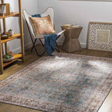 Markle Traditional Blue Area Rug Carpet for Living Room Bedroom or Kitchen