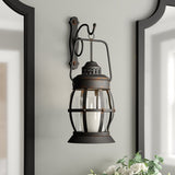 Kige Brown Glass/Iron Wall Sconce Candle Holder