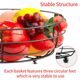 Wright 2 Tiers Metal Fruit Stand Vegetables Basket With Banana Hanger Countertop Fruit Basket