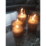 Nejona 3 Piece Unscented Flameless Flickering Candle Set with Remote