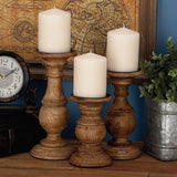 Southmo 3 Piece Wood Tabletop Candlestick Set