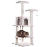 Otonashi 57" Fleece Covered High Real Wood Cat Tree