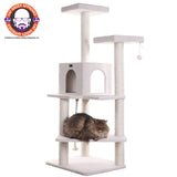 Otonashi 57" Fleece Covered High Real Wood Cat Tree