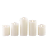 Begypt 5 Piece Unscented Flameless Ivory Pillar Candle Set with Remote