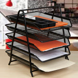 Bochat 5 Tier Steel Mesh Paper Tray Desk Organizer