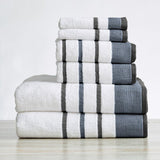 Aminah 6 Piece Classic Turkish Cotton Multi Size Towel Set