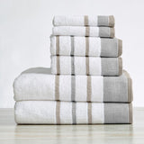 Aminah 6 Piece Classic Turkish Cotton Multi Size Towel Set