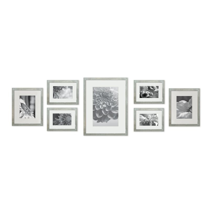 Guary 7 Piece Wall Wood Gray Gallery Picture Frame Set