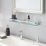Nale Metal Tempered Glass Rectangle Wall Shelf