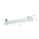 Nale Metal Tempered Glass Rectangle Wall Shelf