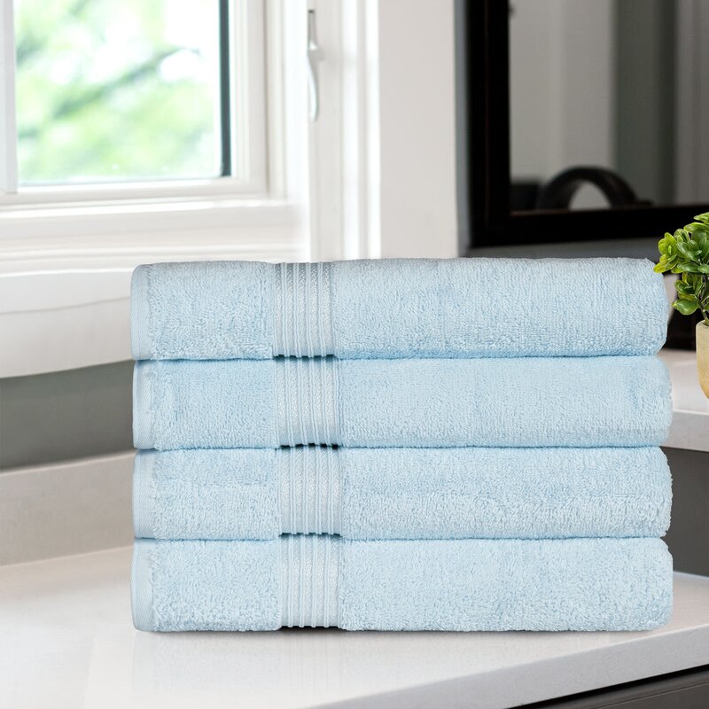 Anamarie Egyptian-Quality Cotton Same-Size Bath Towel Set (Set of 4)