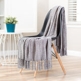 Voand Chenille Woven Polyester Velvety Texture Decorative Blanket