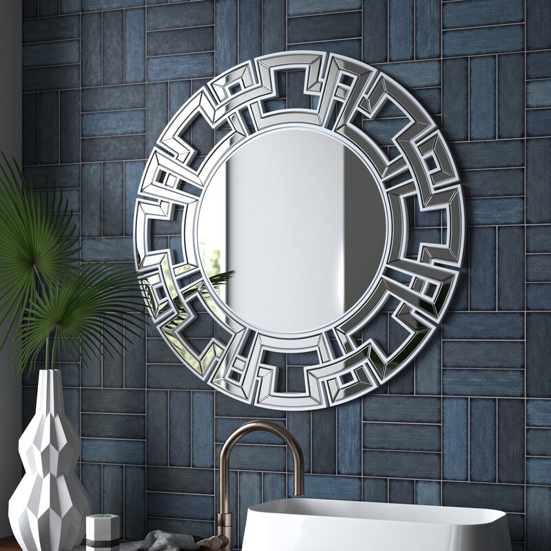 Andmo Round Beveled Novelty Accent Mirror