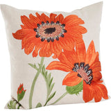 Tindo Square Embroidered Floral Design Throw Pillow Cover & Insert