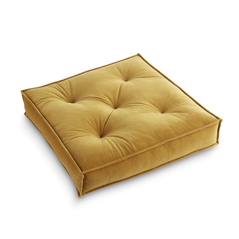 Galnor Square Velvet Floor Pillow Cover & Insert