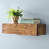 Barblic Brown Pine Solid Wood Floating Shelf