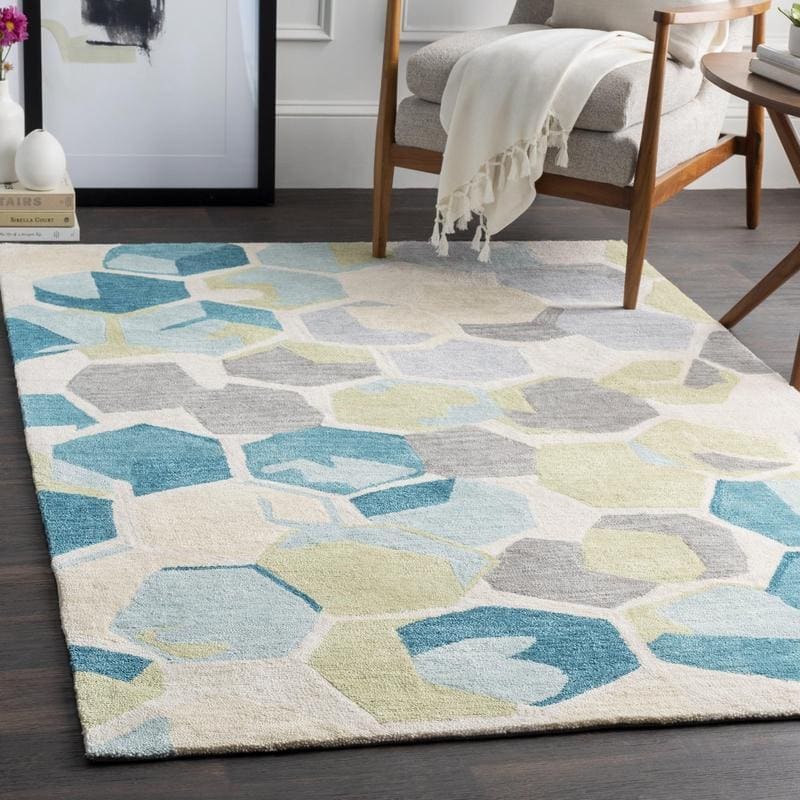 Beehive patterned area rug