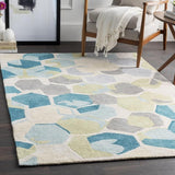 Beehive patterned area rug