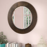 Cozstan Eclectic Round Novelty Beveled Accent Mirror