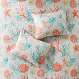 Stona Teal Blue/Salmon Pink/Taupe 7 Piece Comforter Set
