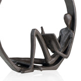 Masniaia Hand-Made Encircled Iron Reader Figurine