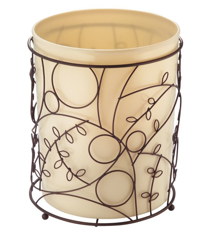 Winnto Vanilla/Bronze Plastic Waste Basket