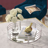 Swarial Round Glass/Metal Vanity Tray