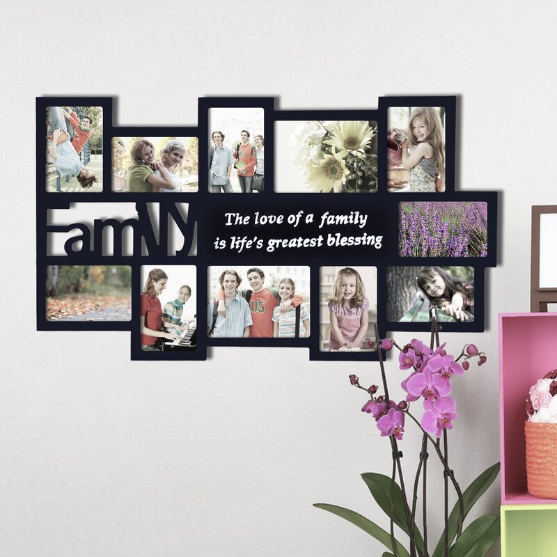 Mia Matte Wood Collage Black Wall Picture Frame Set