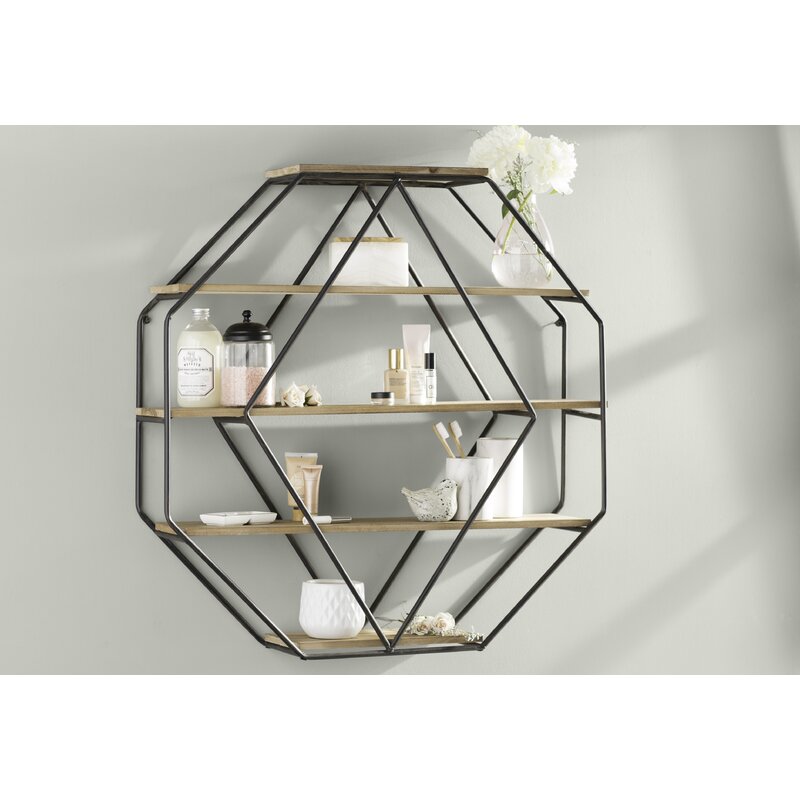 Beco 5 Piece Hexagon Decorative Wall Shelf